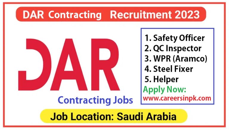 DAR Contracting Looking for 2 Safety Officer, 20 WPR and 20 Helper Jobs